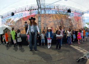 Line dancing at the Houston Rodeo and Livestock show
