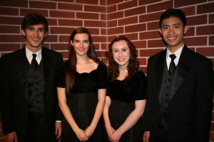 Cinco Ranch Choir Students - David Tait, Hannah Ballard, Lauren Marlow and Eubie Pabilona