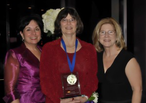 CHRISTUS St. Catherine Chief Nursing Officer Barbara Lazor and Director of Education Katie Cross congratulate Linda Pitts on her recognition as one of the top 20 nurses in Harris County at the Texas Nursing Association's Celebrate Nursing ceremony.