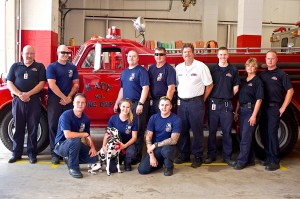 KM_F_14_Katy Dalmatian_Katy Fire Dept. C shift pose in front of a antique Chevelot Firetruck 2_photo by Kristofor Rodriguez