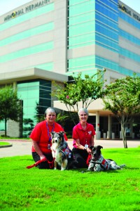Gracie and Christopher are members of Tender Loving K9’s, and regularly visit patients at Memorial Hermann Katy Hospital to provide canine therapy